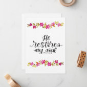 Hij herstelt mijn zielskaart notitiekaartje (Voorkant / Achterkant in situ)