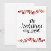 Hij herstelt mijn zielskaart notitiekaartje (Voorkant / Achterkant)