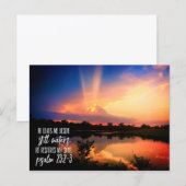 Hij herstelt nog steeds mijn Bijbelse Bijbel Briefkaart (Voorkant / Achterkant)