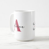 Hij hield eerst van ons monogram initiële naam koffiemok (Voorkant links)
