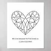 Hij hield eerst van ons mozaïek hart kleurplaat poster (Voorkant)