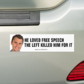 Hij hield van de vrijheid van meningsuiting en lie bumpersticker (Op auto)