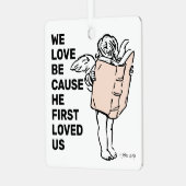 Hij hield voor het eerst van ons metalen ornament (Voorkant links)