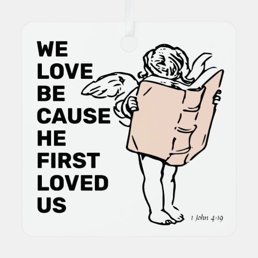 Hij hield voor het eerst van ons metalen ornament (Voorkant)