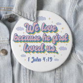 Hij hield voor het eerst van ons. ronde button 6,0 cm (In situ)