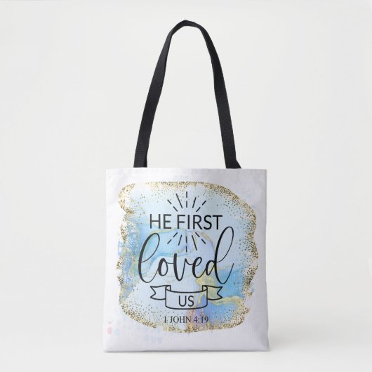 Hij hield voor het eerst van ons tote bag (Voorkant)