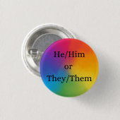 Hij/hij of zij/Them Pronoun Button (Voorkant /achterkant)