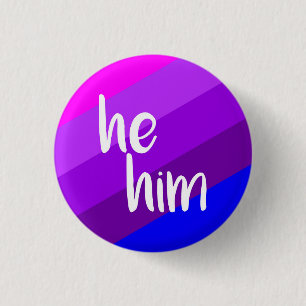 Hij/hij Pronoun Badge Ronde Button 3,2 Cm