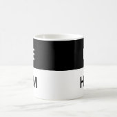 Hij/hij Pronouns Black & White Classic Mok (Center)