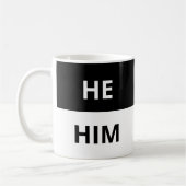 Hij/hij Pronouns Black & White Classic Mok (Links)