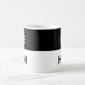 Hij/hij Pronouns Black & White Morphing Mok (Center)