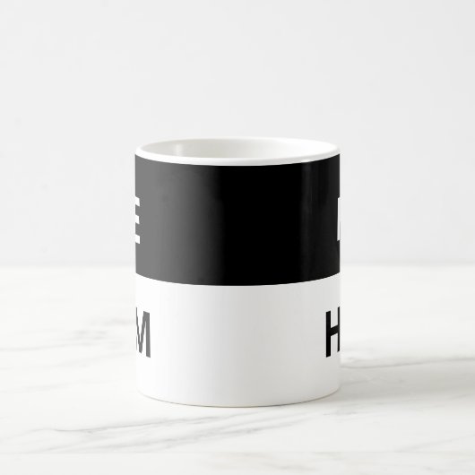 Hij/hij Pronouns Black & White Morphing Mok (Center)