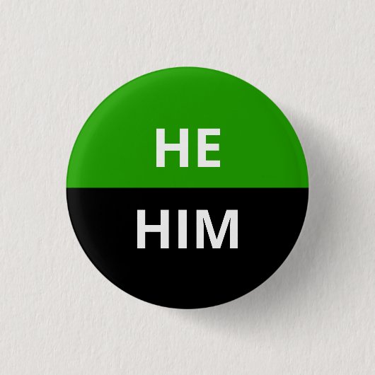 Hij/hij Pronouns Neutrois Badge Ronde Button 3,2 Cm (Voorkant)