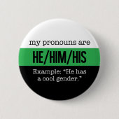 Hij/hij Pronouns - Neutrois Flag Ronde Button 5,7 Cm (Voorkant)