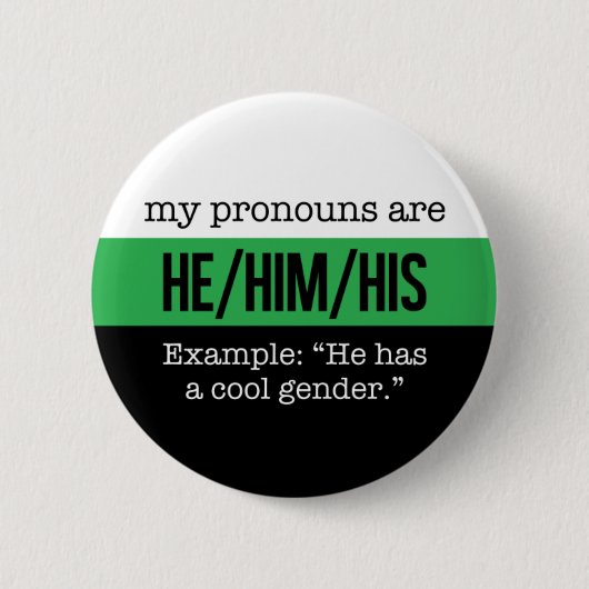 Hij/hij Pronouns - Neutrois Flag Ronde Button 5,7 Cm (Voorkant)