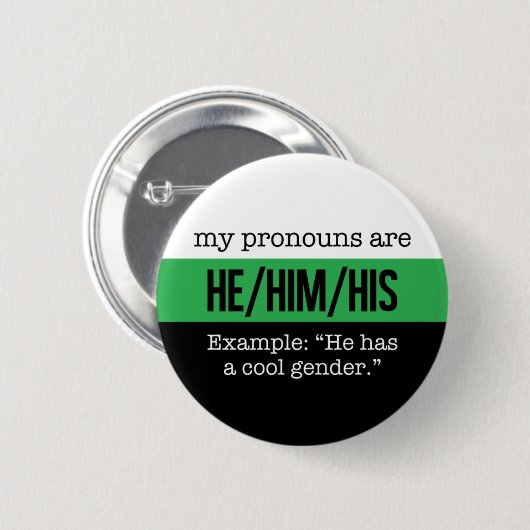 Hij/hij Pronouns - Neutrois Flag Ronde Button 5,7 Cm (Voorkant /achterkant)