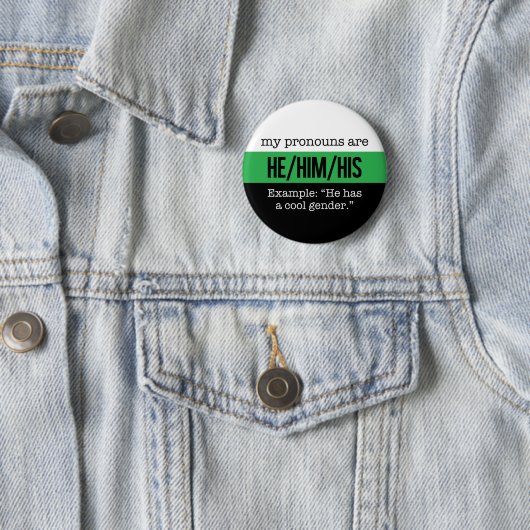 Hij/hij Pronouns - Neutrois Flag Ronde Button 5,7 Cm (In situ)