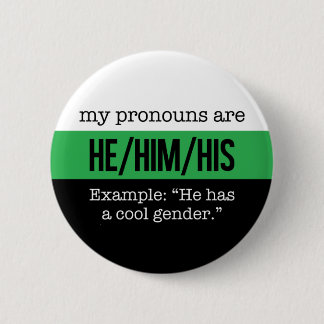 Hij/hij Pronouns - Neutrois Flag Ronde Button 5,7 Cm