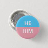 Hij/hij Pronouns Transgender Badge Ronde Button 3,2 Cm (Voorkant /achterkant)
