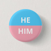Hij/hij Pronouns Transgender Badge Ronde Button 3,2 Cm (Voorkant)