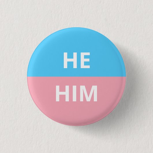 Hij/hij Pronouns Transgender Badge Ronde Button 3,2 Cm (Voorkant)