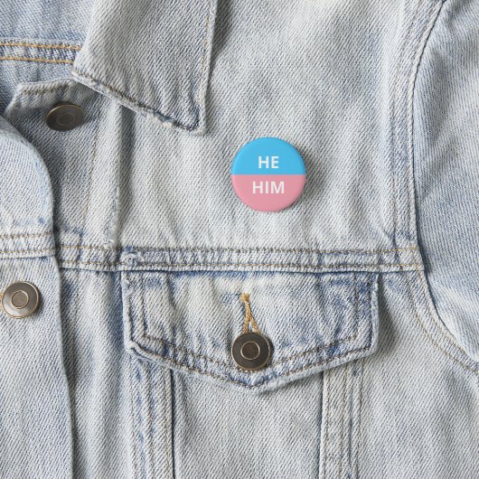 Hij/hij Pronouns Transgender Badge Ronde Button 3,2 Cm (In situ)