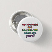 Hij/hij - Wat zijn jouw woordspels? Ronde Button 3,2 Cm (Voorkant /achterkant)