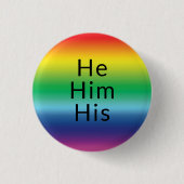 Hij, hij, zijn, Pronouns Lgbetq Lgbt Pride Rainbow Ronde Button 3,2 Cm (Voorkant)