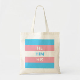 Hij/hij/zijn woordvoerder Transgender Flag Budget  Tote Bag