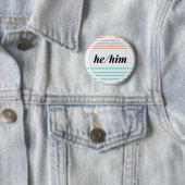 Hij/him Gender Pronoun Button Diversiteit LGBTQ Pr (In situ)