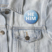 Hij Him Male Gender Pronouns Ronde Button 5,7 Cm (In situ)