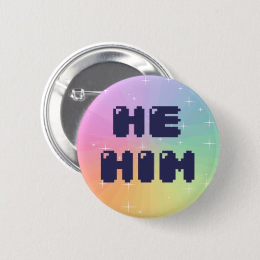 Hij Him Pronoun Button (Voorkant /achterkant)