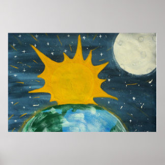 HIJ HOND DE ZON EN DE MOON POSTER