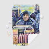 Hij hoorde wat ik zag golfhanddoek (Insitu)