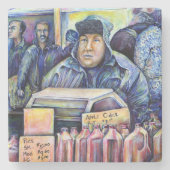 Hij hoorde wat ik zag stenen onderzetter (Voorkant)