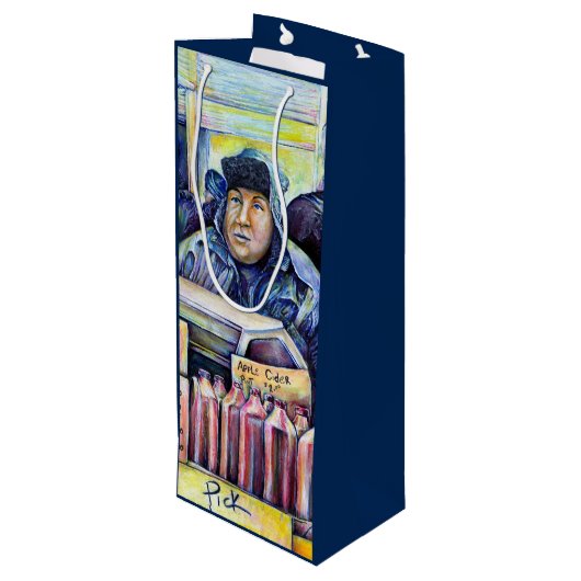 Hij hoorde wat ik zag wijn cadeautas (Achterkant Gekanteld)
