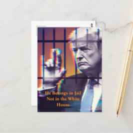 Hij hoort thuis in de gevangenis en heeft kunst ac briefkaart