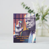 Hij hoort thuis in de gevangenis en heeft kunst ac briefkaart (Staand voorkant)