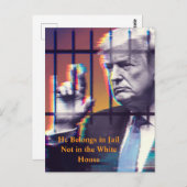 Hij hoort thuis in de gevangenis en heeft kunst ac briefkaart (Voorkant / Achterkant)