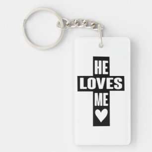 Hij houdt als Jezus citeert God Art Love Art Quote Sleutelhanger
