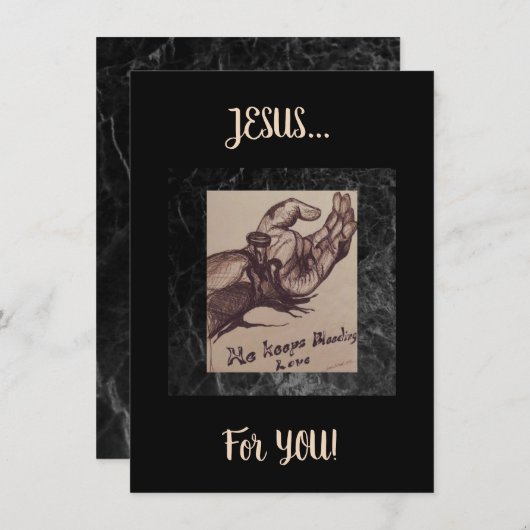 "Hij houdt bloederige liefde" Flat Kaart (Voorkant / Achterkant)