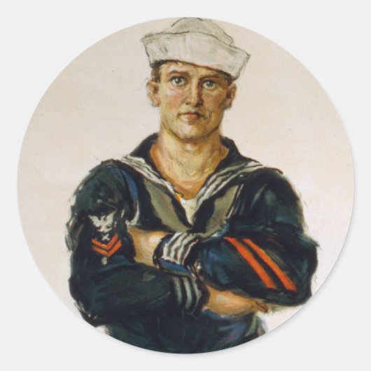 Hij houdt de wereld veilig voor democratie ronde sticker (Voorkant)