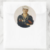 Hij houdt de wereld veilig voor democratie ronde sticker (Tas)