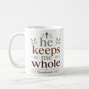 Hij Houdt Me Heel Inspirerend Christelijk Hoop Cit Koffiemok