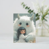 Hij houdt me veilig klein meisje, haar monstervrie briefkaart (Staand voorkant)