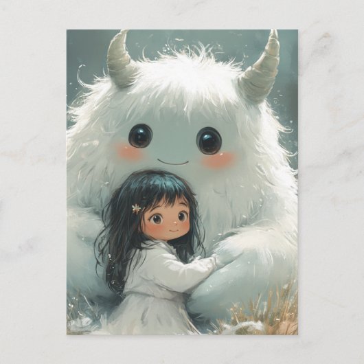 Hij houdt me veilig klein meisje, haar monstervrie briefkaart (Voorkant)