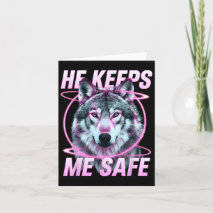 Hij Houdt Me Veilig Wolves Valentijnsdag Voor Lief Kaart