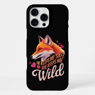 Hij houdt me veilig, ze houdt me wolf liefhebber p iPhone 16 pro max hoesje
