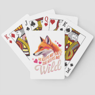 Hij houdt me veilig, ze houdt me wolf liefhebber p pokerkaarten