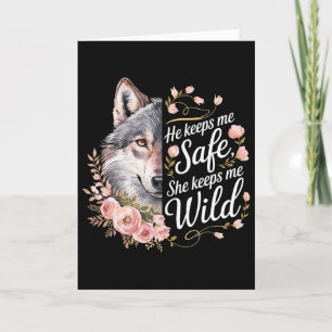 Hij Houdt Me Veilig Zij Houdt Me Wolf Kunst Liefhe Kaart